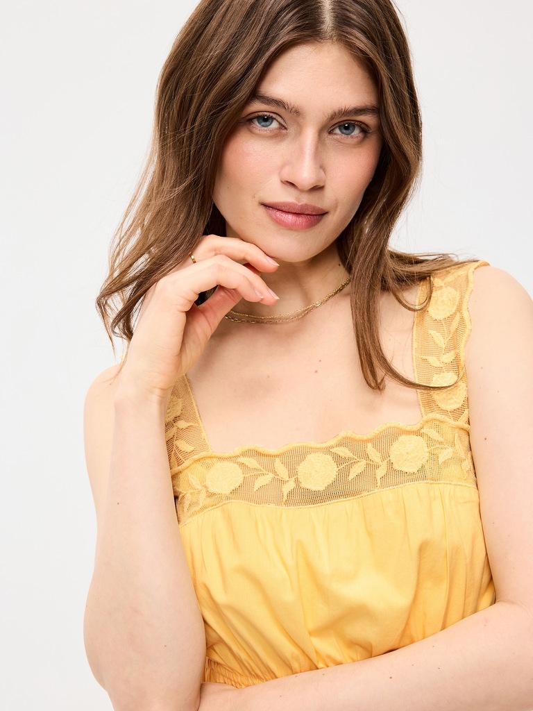 Fit & Flare Smocked-Waist Midi Dress