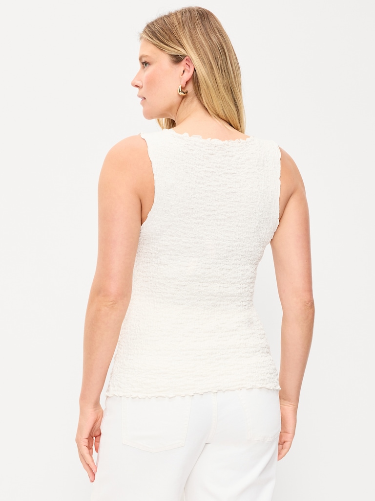 Maternity Texured High-Neck Tank Top