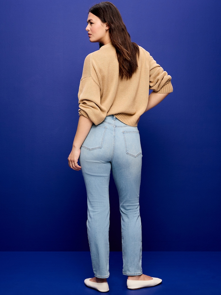 High-Waisted Wow Straight Ankle Jeans