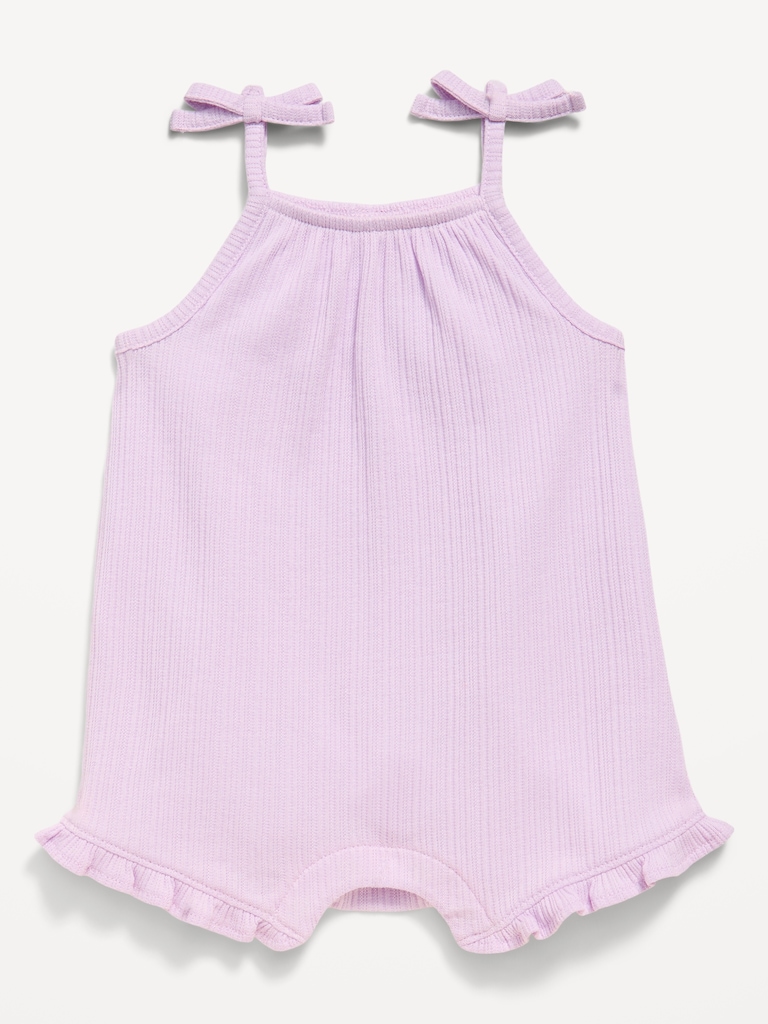 Sleeveless Tie-Strap One-Piece Romper for Baby