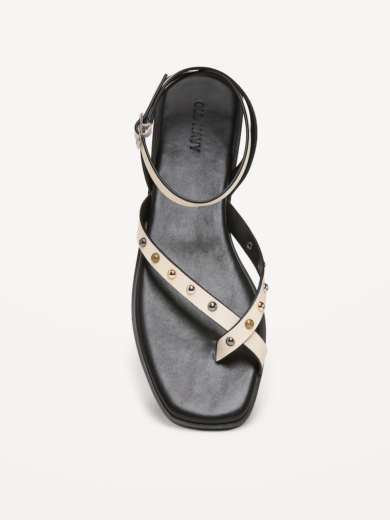 Studded Toe-Strap Sandals