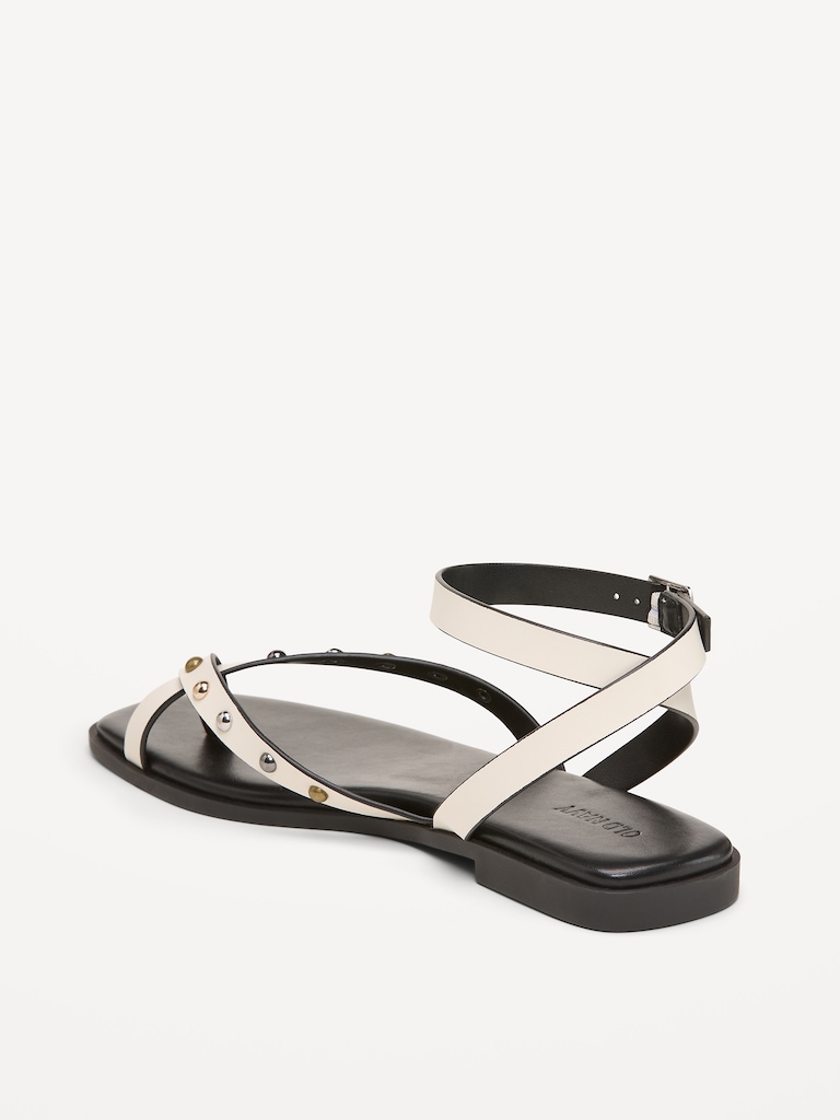 Studded Toe-Strap Sandals