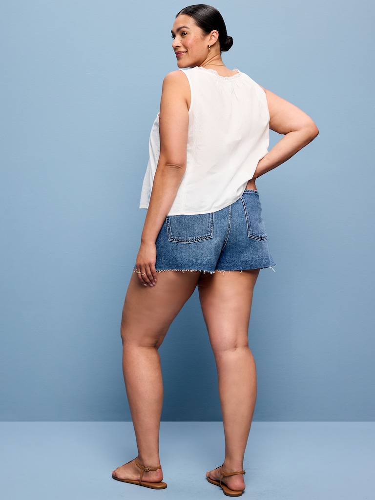 Extra High-Waisted Denim Micro Short