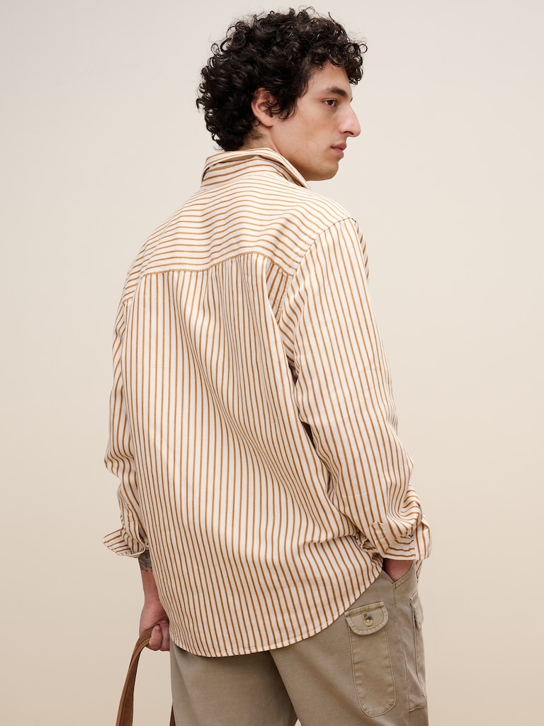 Archive Reissue Ticking Shirt in Cotton-Hemp