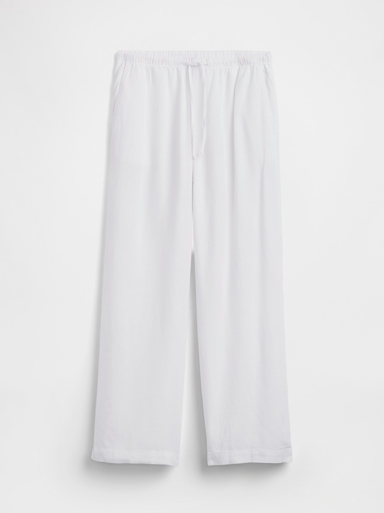 Relaxed Linen-Blend Wide-Leg Pants