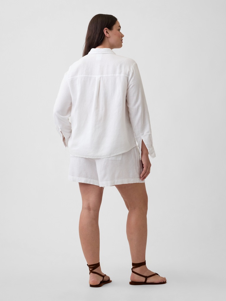 4" Pull-On Linen-Blend Shorts