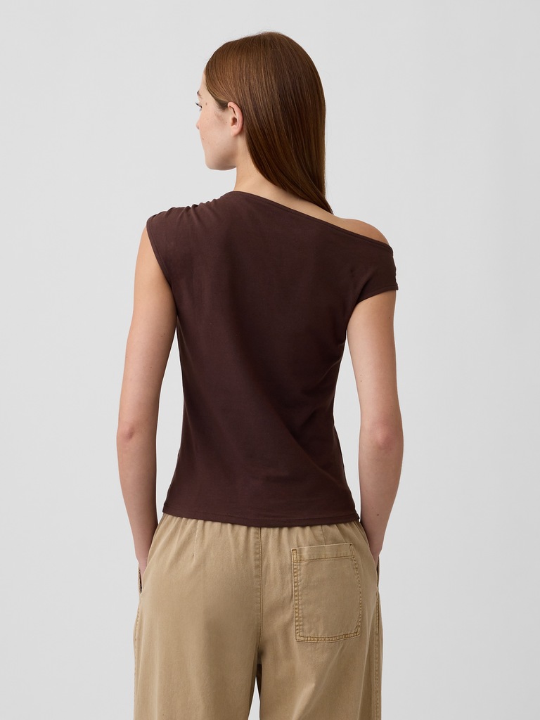 Stretch Jersey Off-Shoulder Top