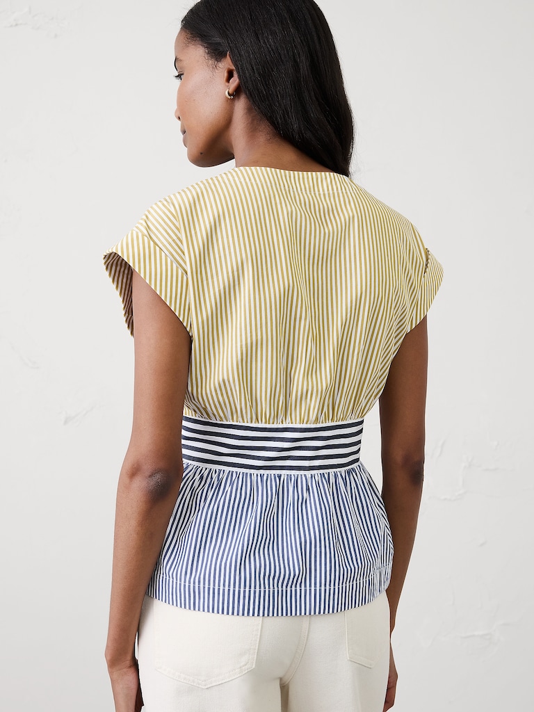 Poplin Tie-Front Top