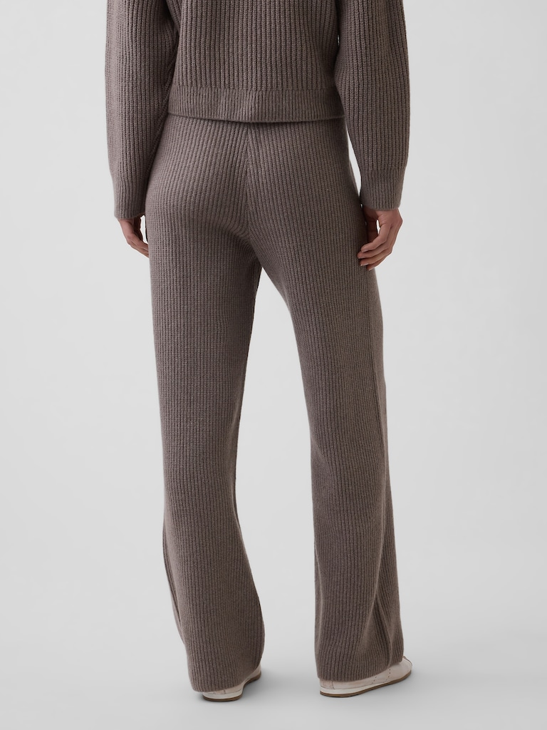 CashSoft Shaker-Stitch Sweater Pants