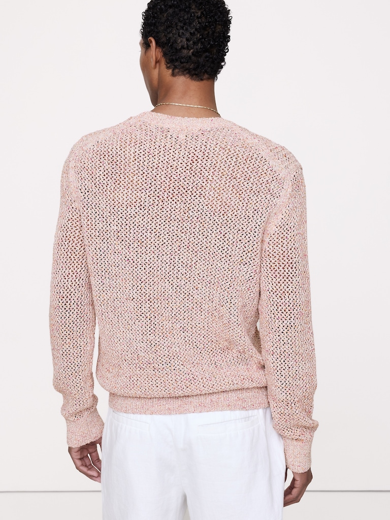Bouclé Cotton-Blend Crew-Neck Sweater