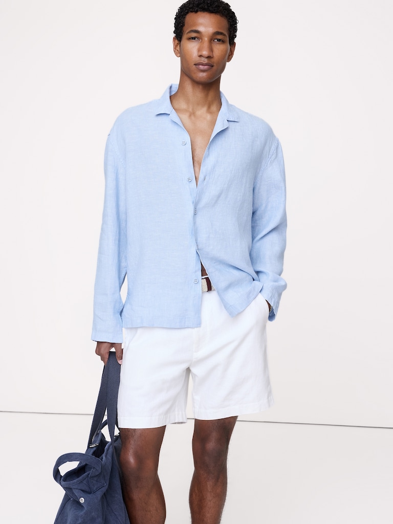 Relaxed-Fit Linen Long-Sleeve Resort Shirt