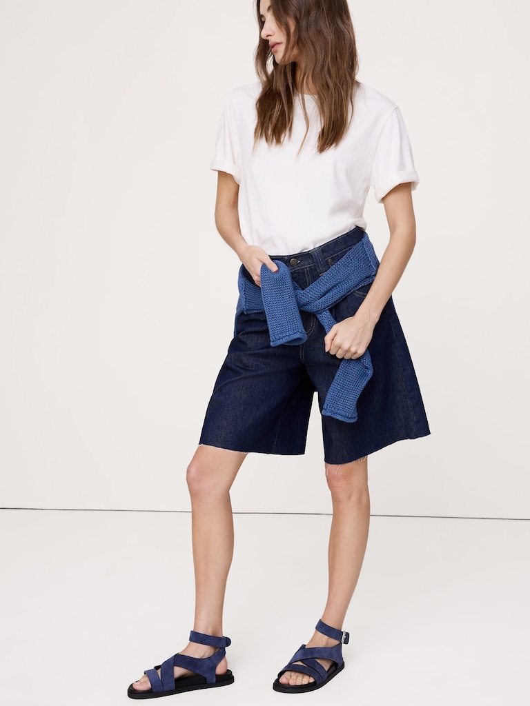 Italian Suede Ankle-Strap Sandal