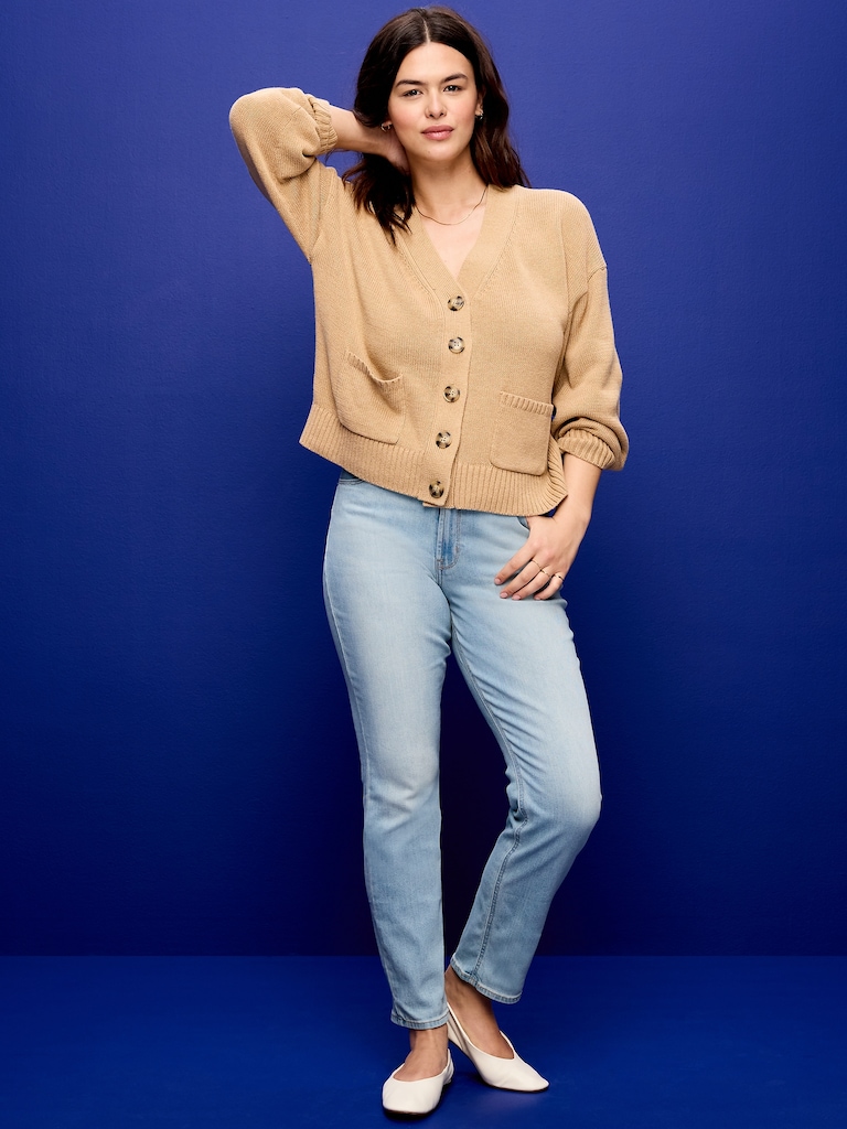 High-Waisted Wow Straight Ankle Jeans