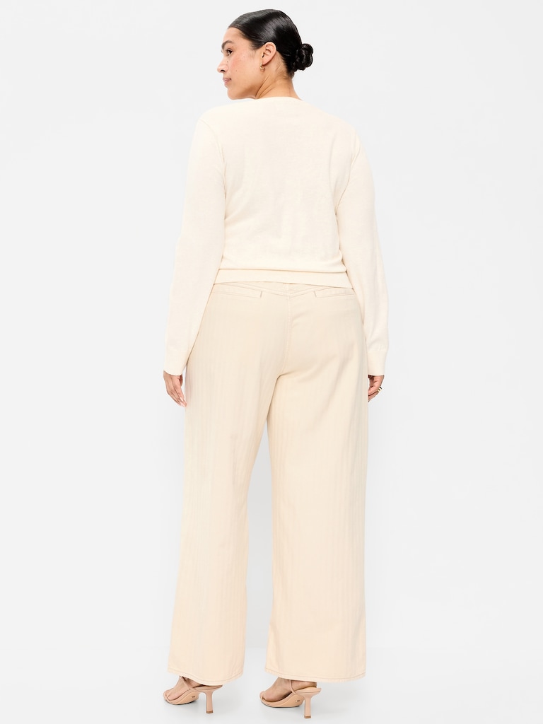 High-Waisted Baggy Wide-Leg Utility Jeans