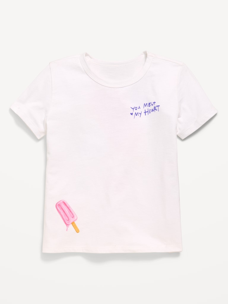 T-shirt à manches courtes à imprimé pour fille