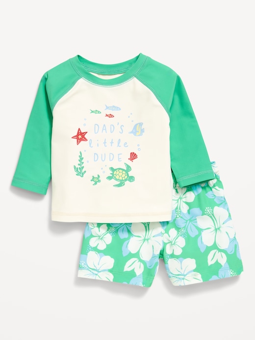 Long Long-Sleeve Rashguard Swim Top and Trunks Set for Baby on clearance at Old Navy — 50% off