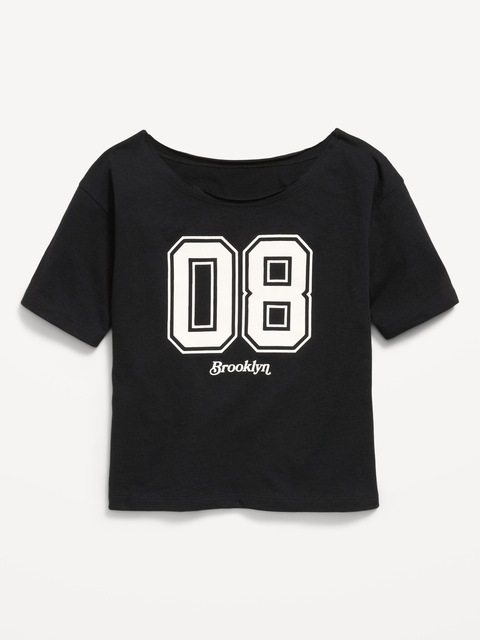Off-Shoulder Graphic T-Shirt for Girls
