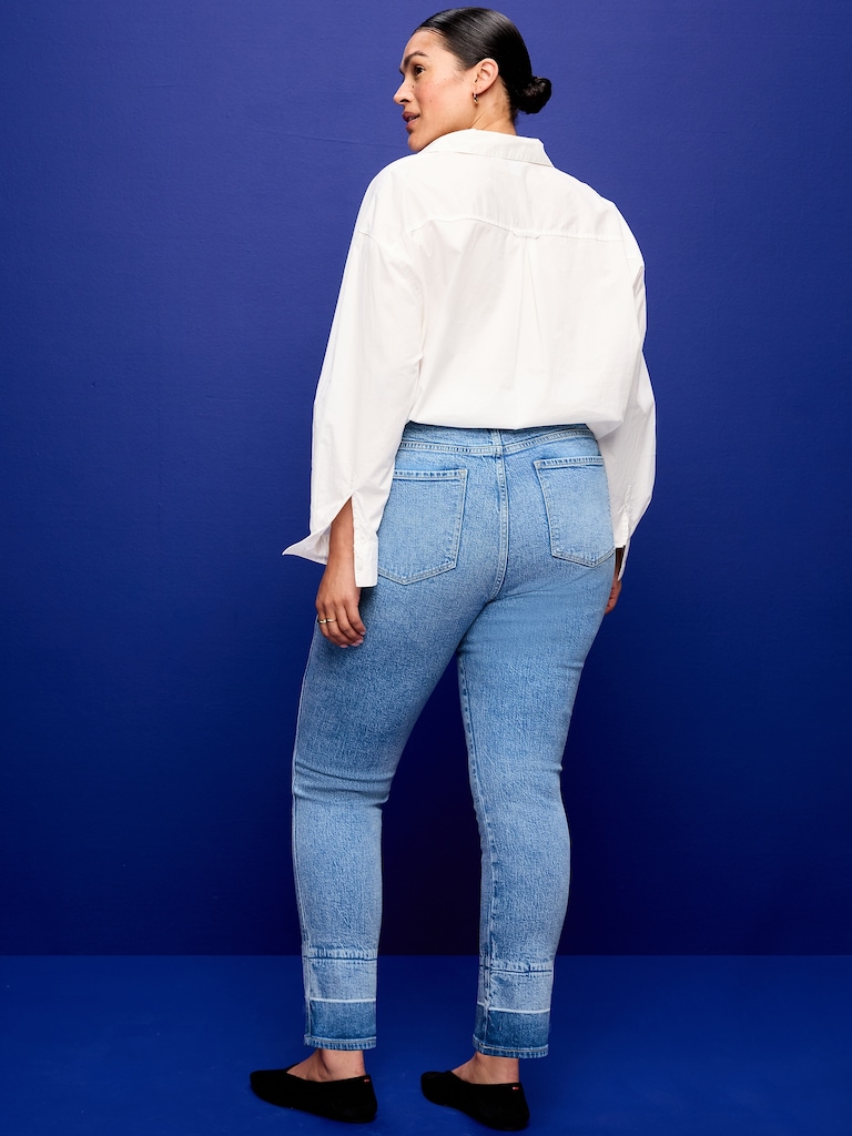 High-Waisted Vintage Slim Jeans