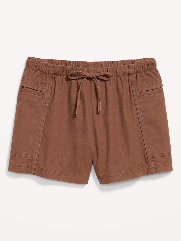 High-Waisted Pull-On Utility Shorts