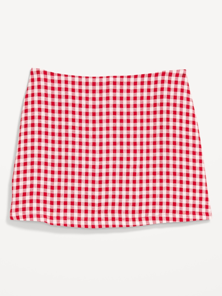 Linen-Blend Micro Skort