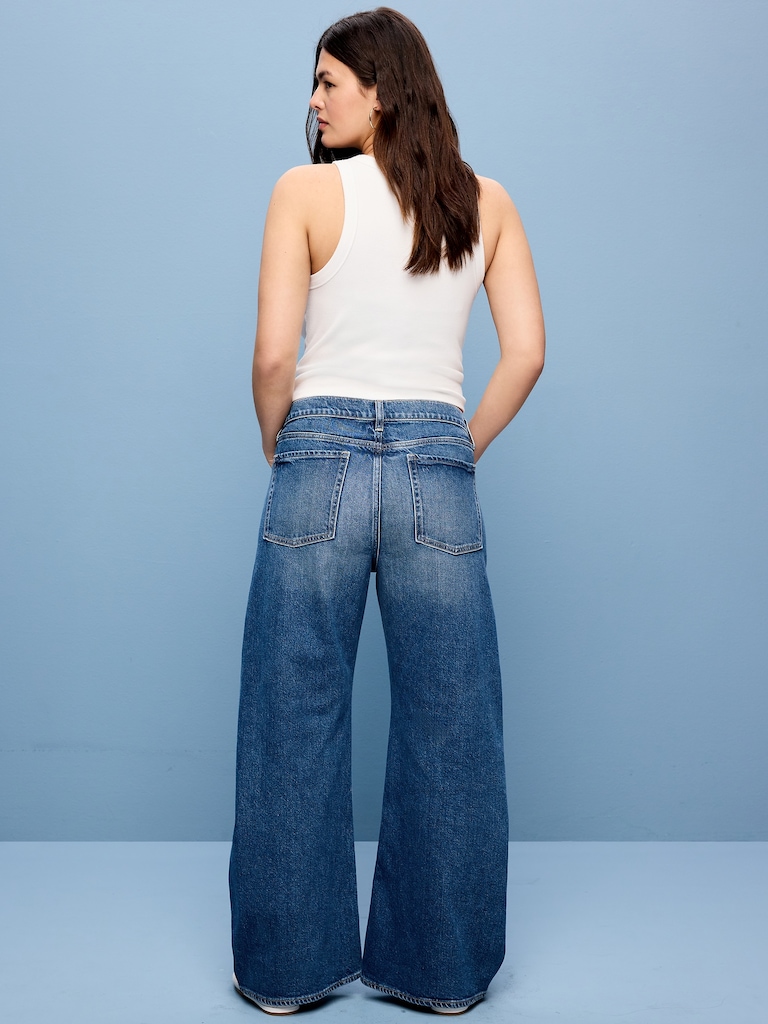 Mid-Rise Twisted-Seam Flare Jeans