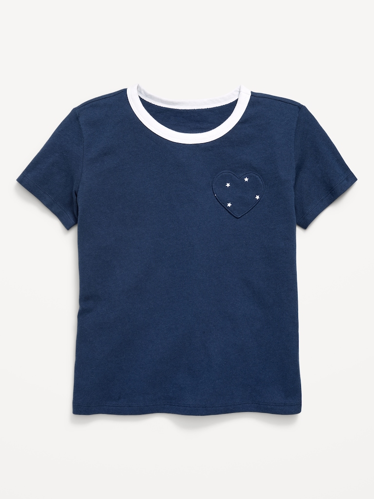 T-shirt ultra-doux à manches courtes à poche pour fille