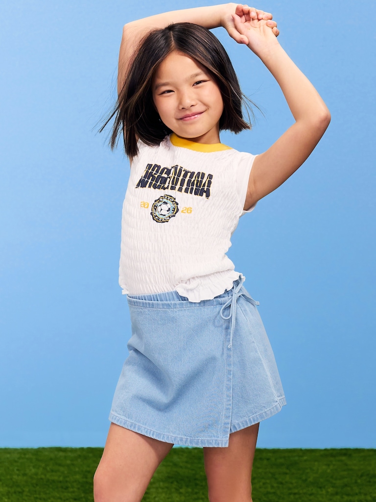 FIFA World Cup 26™ Argentina Smocked Graphic T-Shirt for Girls