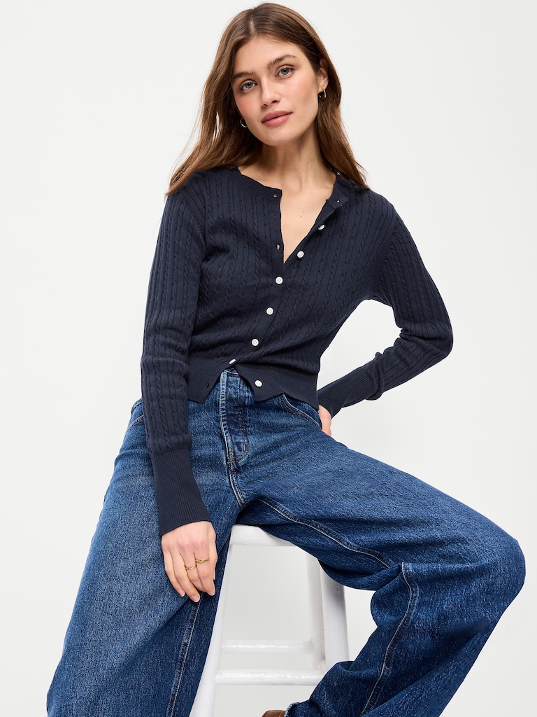 SoSoft Crew-Neck Cardigan Sweater