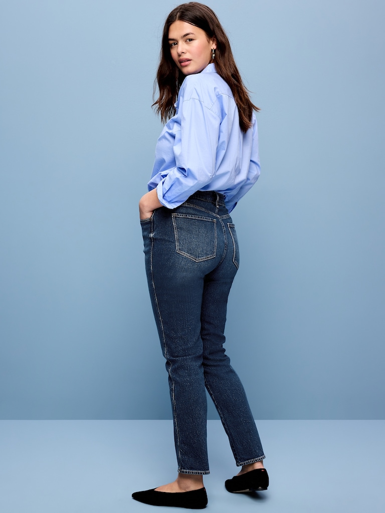 High-Waisted Vintage Slim Jeans