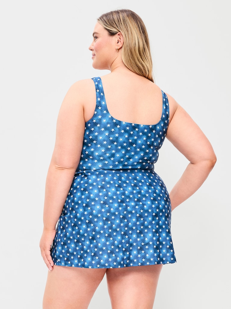 Matte Side-Tie Swim Dress