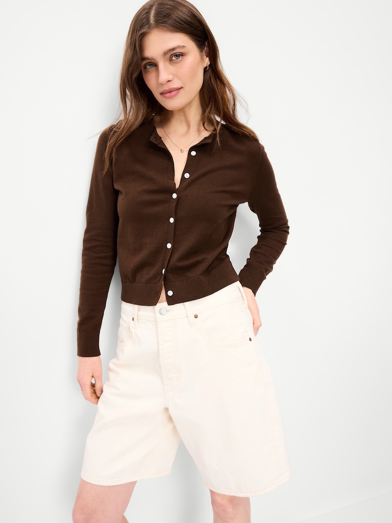 SoSoft Lite Cropped Crew-Neck Cardigan