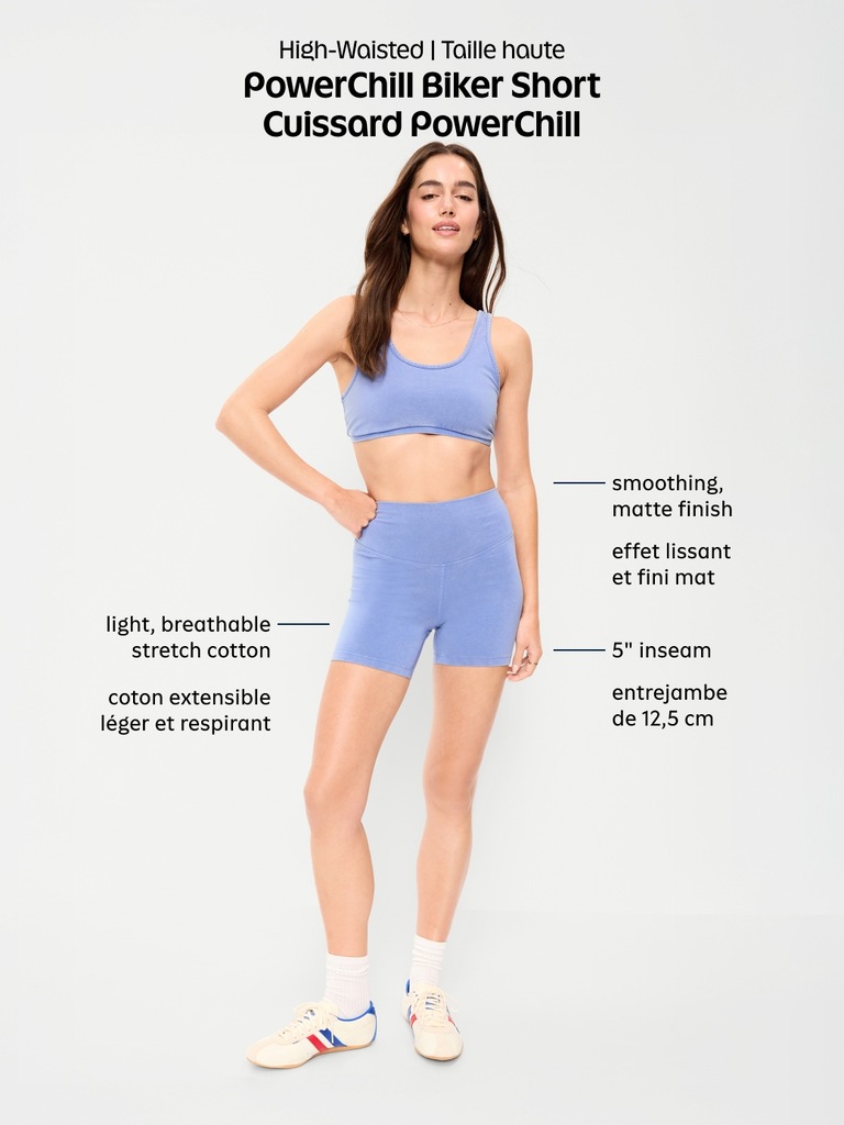 High-Waisted PowerChill Biker Shorts -- 5-inch inseam