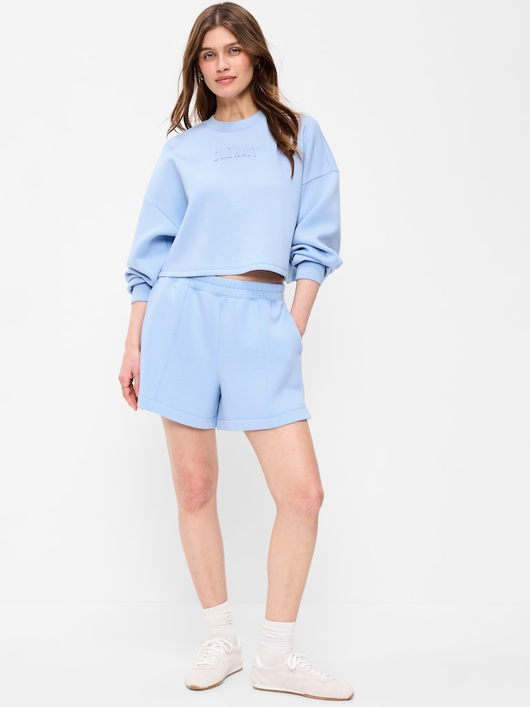 High-Waisted Bounce Fleece Shorts -- 5-inch inseam