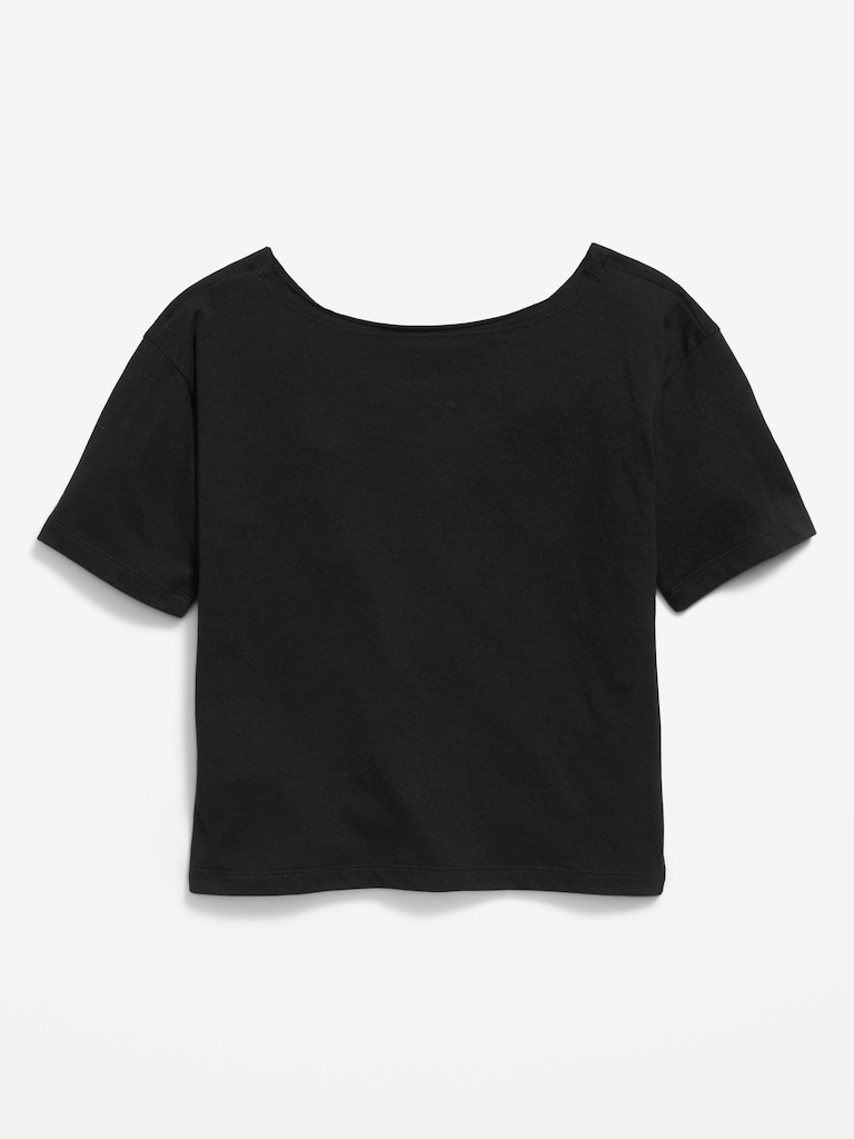 Off-Shoulder Graphic T-Shirt for Girls