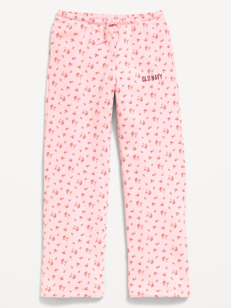 High-Waisted Logo Graphic Wide-Leg Sweatpants for Girls
