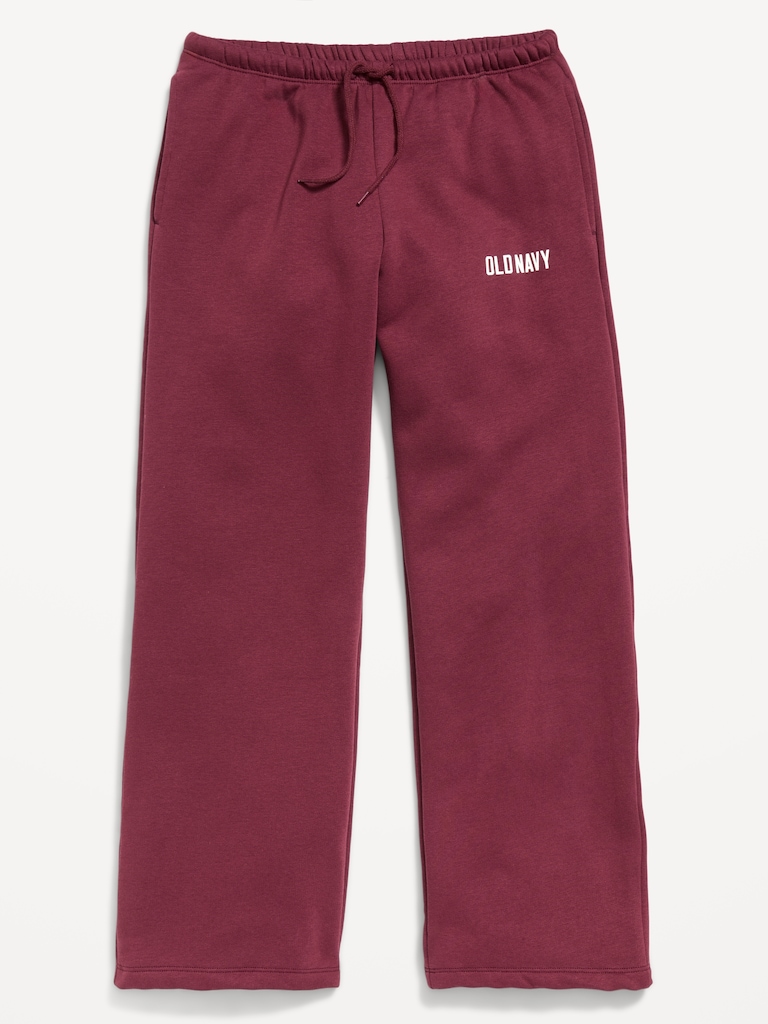High-Waisted Logo Graphic Wide-Leg Sweatpants for Girls