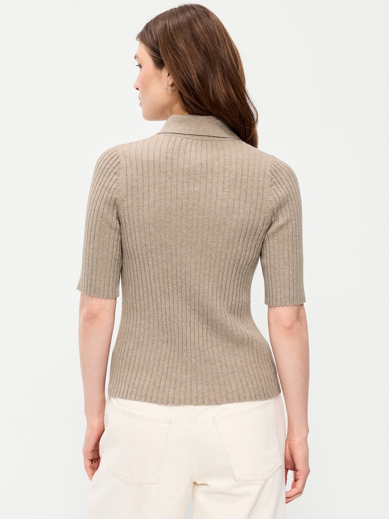 Short-Sleeve Ribbed Polo