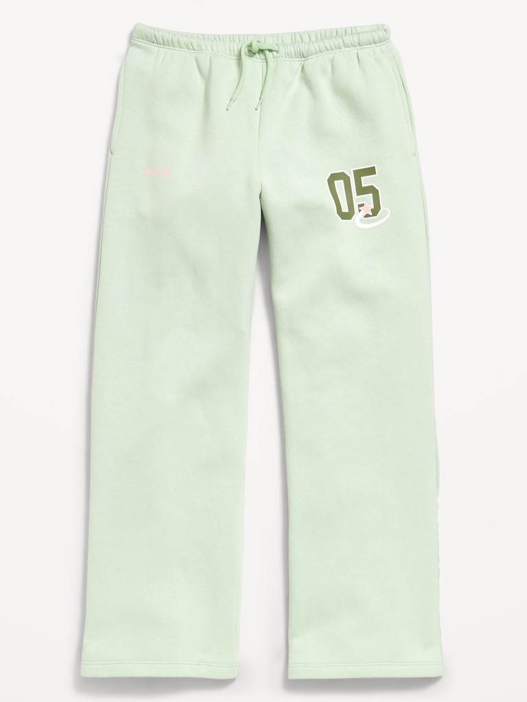 High-Waisted Graphic Wide-Leg Sweatpants for Girls
