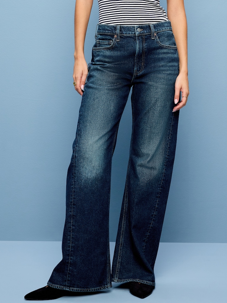Mid-Rise Twisted-Seam Flare Jeans