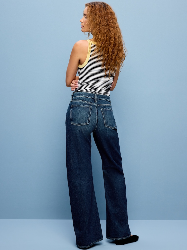 Mid-Rise Twisted-Seam Flare Jeans