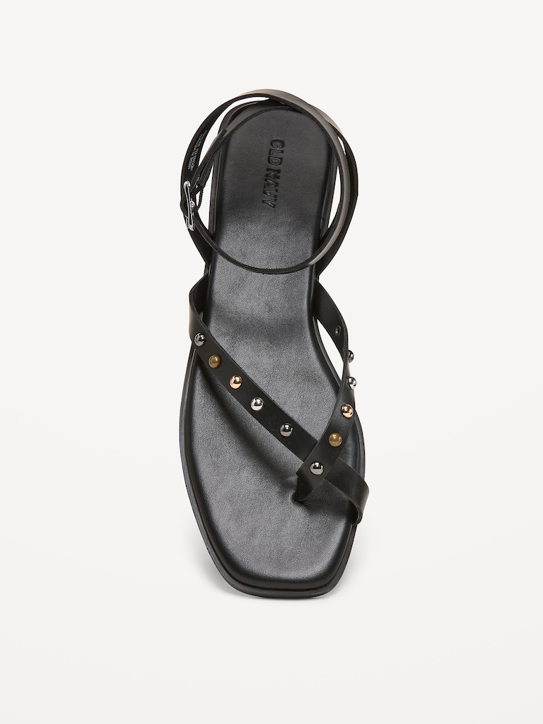 Studded Toe-Strap Sandals