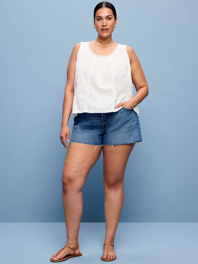 Extra High-Waisted Denim Micro Short