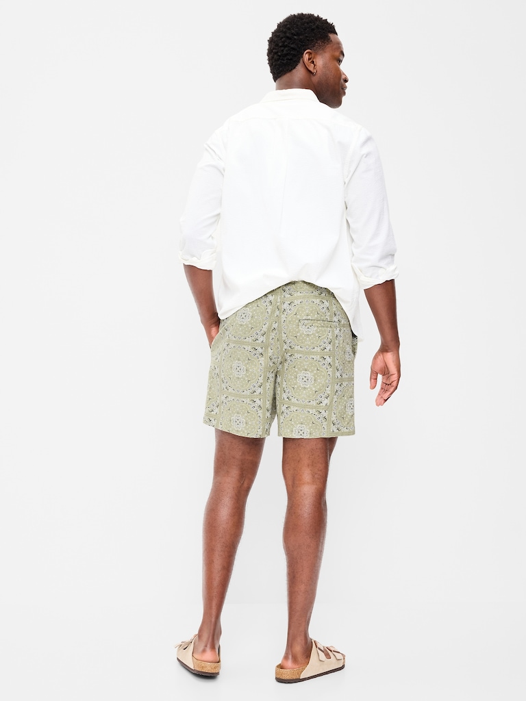 Linen-Blend Jogger Shorts -- 5-inch inseam