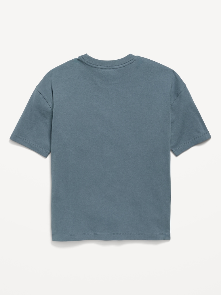 Oversized Short-Sleeve Pocket T-Shirt for Boys