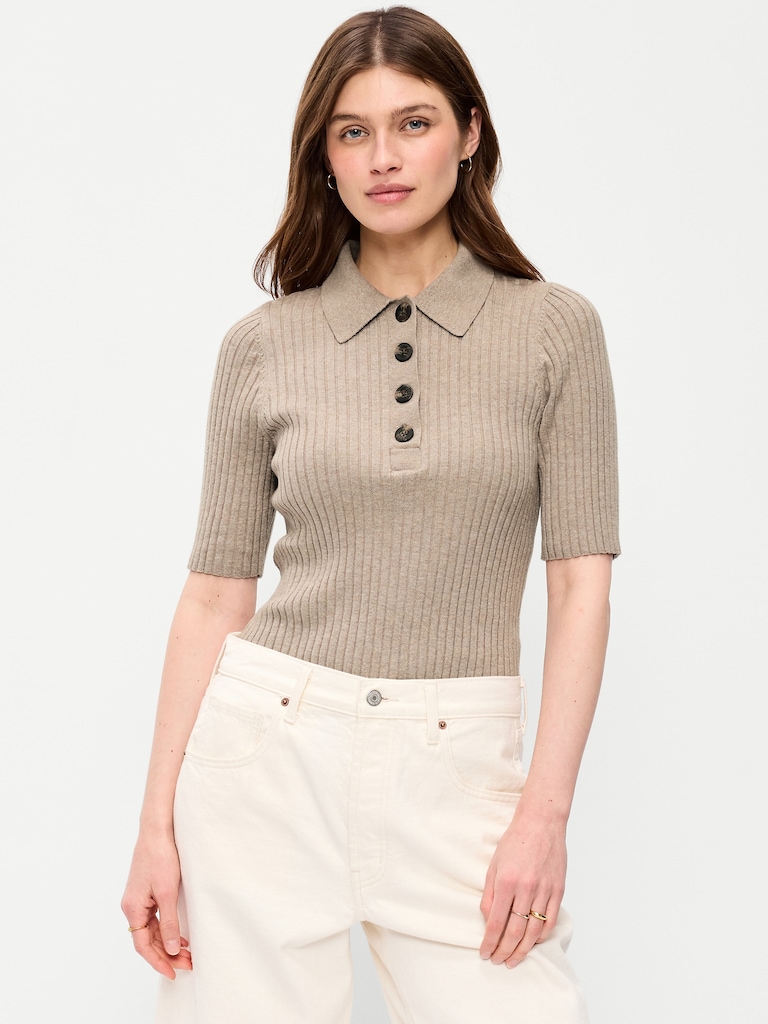 Short-Sleeve Ribbed Polo