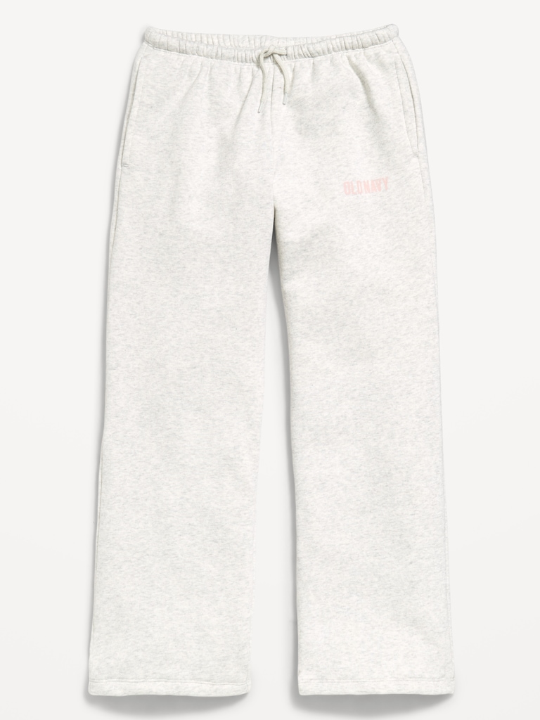 High-Waisted Logo-Graphic Wide-Leg Sweatpants for Girls