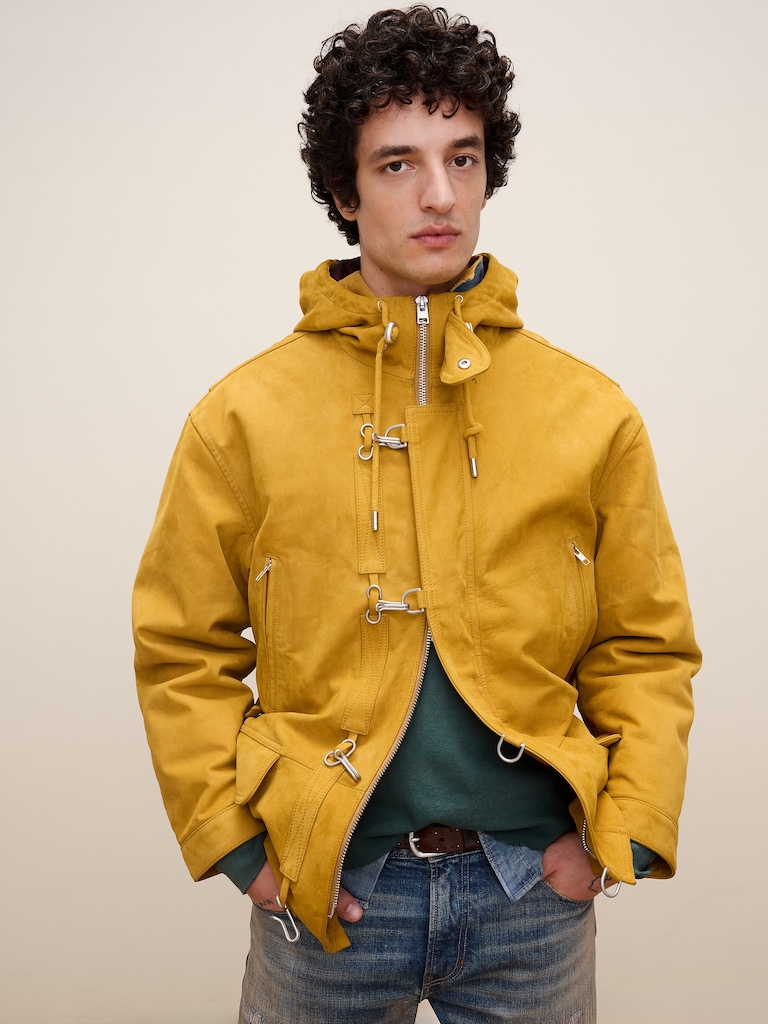 Archive Reissue Fireman's Jacket in Nubuck Leather