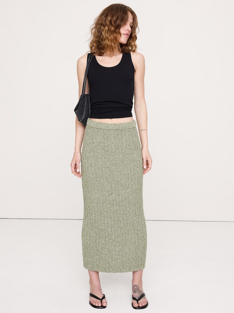 Bouclé Cotton Sweater Skirt