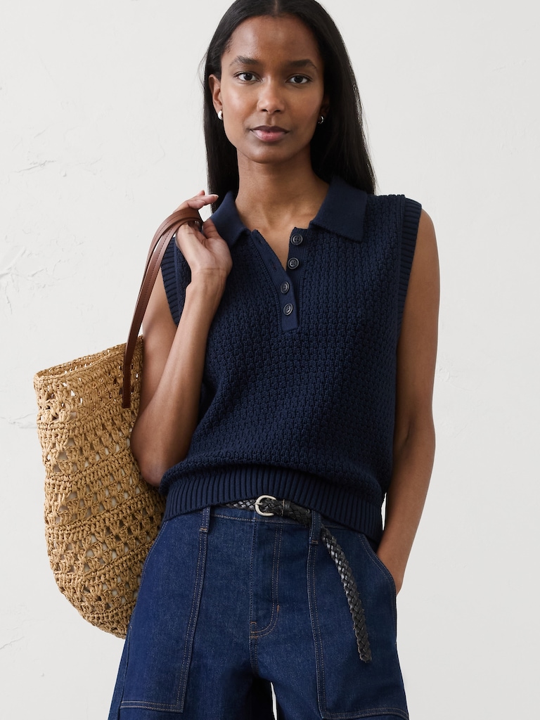 Textured Sweater Polo