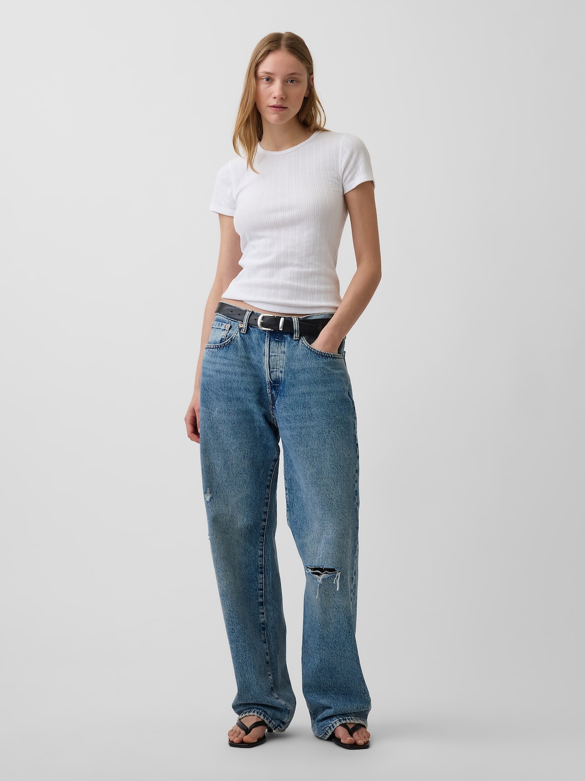 Pointelle Crewneck T-Shirt